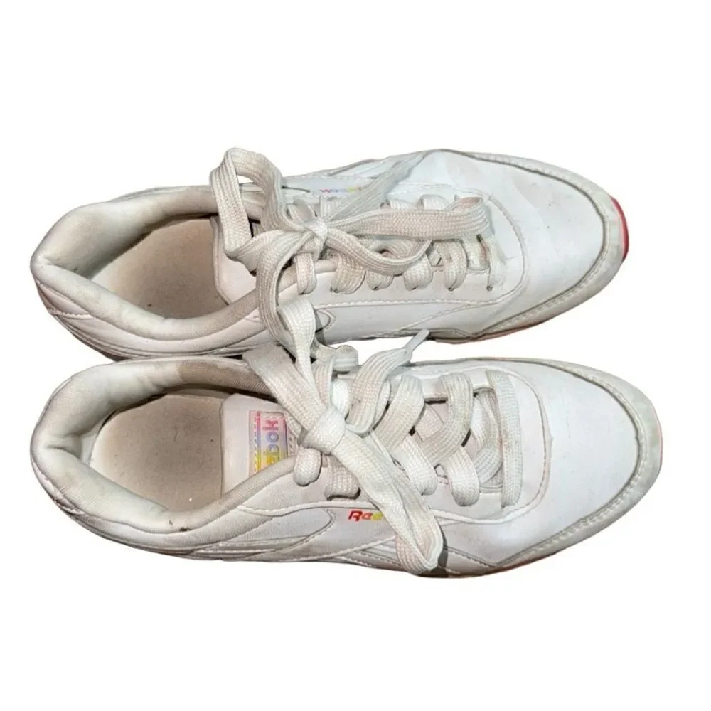 Reebok Royal CL Rainbow Sole Sneaker Tennis Shoes - Size 2 Kids